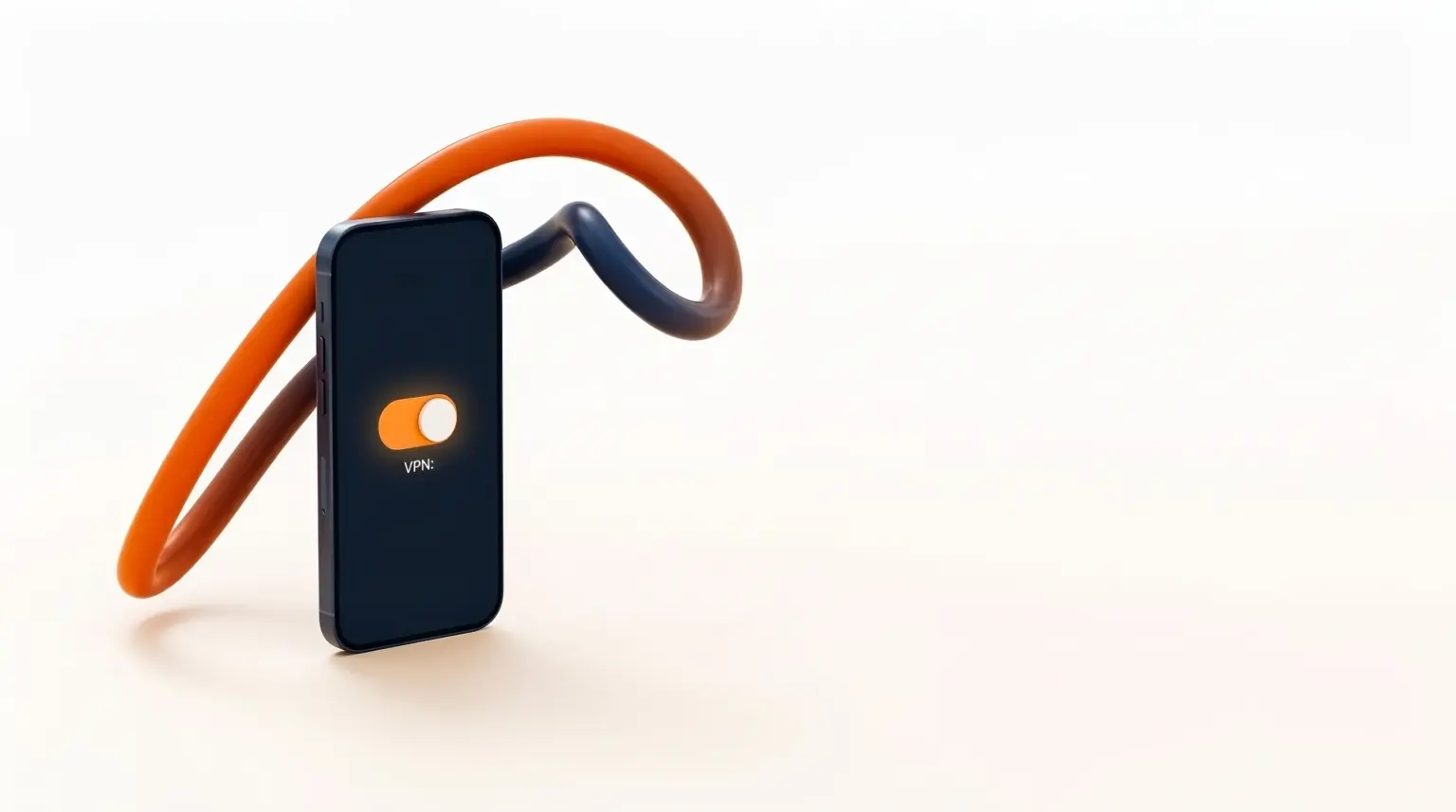 Interrupteur d'une application VPN en position activée sur l'écran d'un téléphone